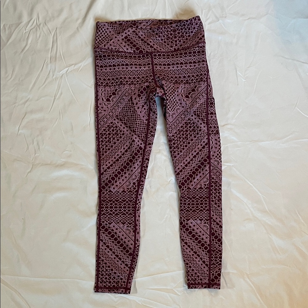 Fabletics Maroon Patterned Leggings